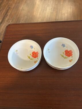 Vintage bone China, Mikasa set of two dessert bowls in just flowers 5”x1 1/2”